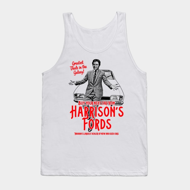 Harrison Ford Car Dealership Tank Top by UselessRob